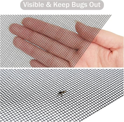 Window Screen Replacement Kit, DIY Adjustable Screen Door Mesh