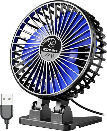 JZCreater USB Desk Fan, Mini Portable Fans, 3 Speeds Desktop Table Cooling Fan