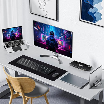 ALOANES Black Waterproof Desk Mat,