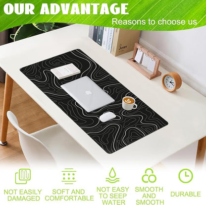 Desk Mat, Topographic Contour Large Gaming Mouse Pad