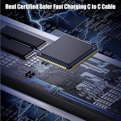 3-Pack Black 60W USB C to USB C Cable, Type C Fast Charging Cable