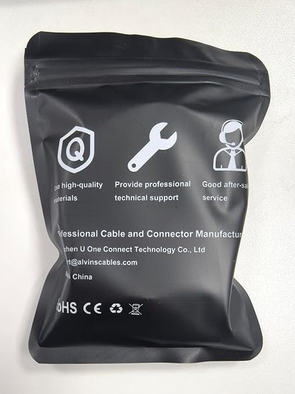 Alvin's Cables M12 X Coded 8 Pin Male to RJ45 Shielded Ethernet Cable M12 8