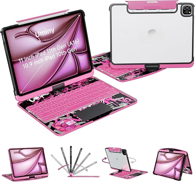 iPad Keyboard Case for iPad 10th Gen & 11th, Magic Wireless Keyboard