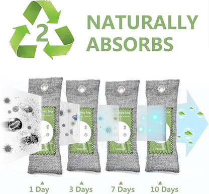 12 Pack Bamboo Air Purifying Bag, Activated Charcoal Bags Odor Absorber