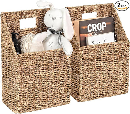 Wicker Hanging Storage Baskets, Seagrass Basket, Wall Decor Baskets, Seagrass