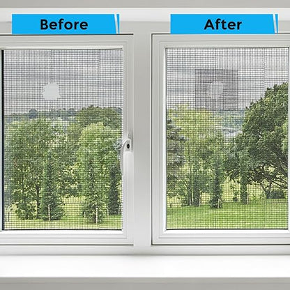 Grey Window Screen Repair Tape, 4 in X 15 FT Screen Repair Kit