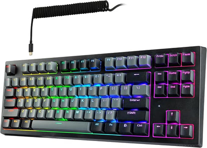 TECWARE Phantom+ Elite 87 Key RGB Mechanical Gaming Keyboard, LED Backlit