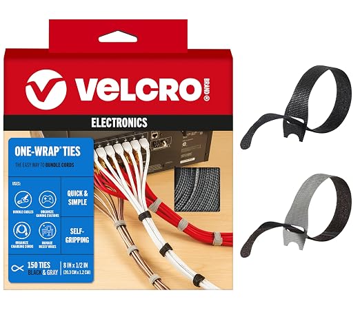 VELCRO Brand 150pk Cable Ties Value Pack | Replace Zip Ties