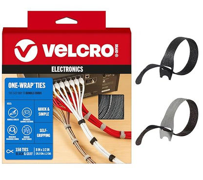 VELCRO Brand 150pk Cable Ties Value Pack | Replace Zip Ties