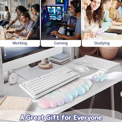 Cloud Wrist Rest Keyboard, Cloud Keyboard Wrist Pad Set