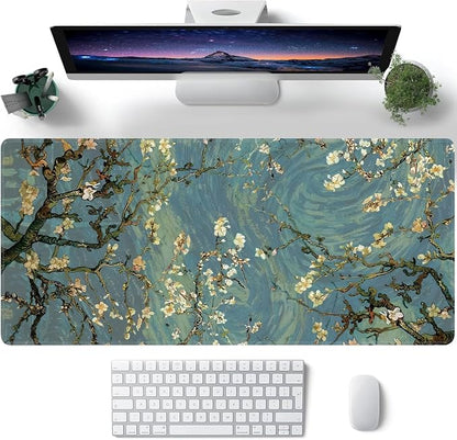 Almond Blossoms Large Mouse Pad, Gaming Keyboard Desk Pad, Extended Mouse Mat