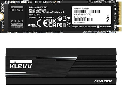 KLEVV CRAS C930 2TB M.2 2280 NVMe PCIe Gen4x4 Internal Gaming SSD Aluminium