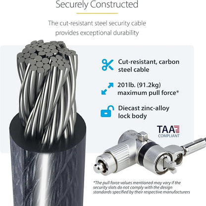 StarTech.com 25-Pack Universal Laptop Lock 6.6ft, Keyed Alike Security Cable