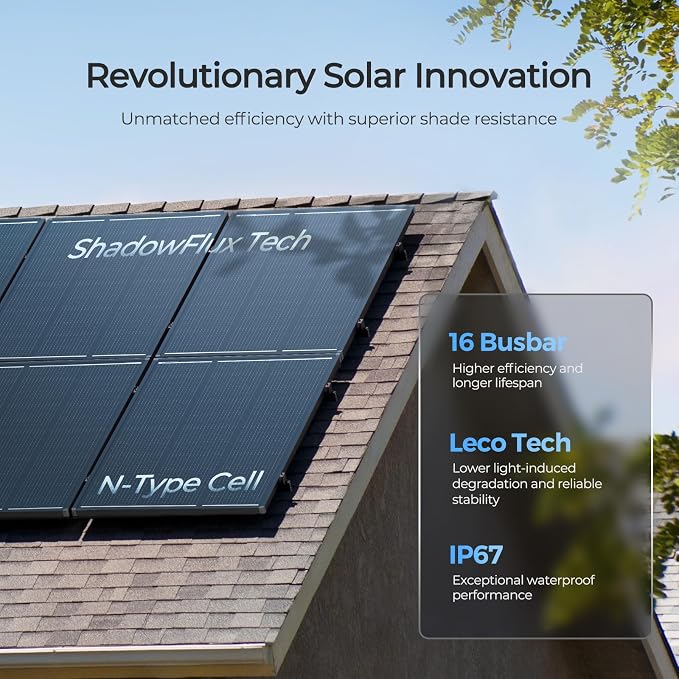 120W Solar Panel ShadowFlux Anti-Shading N-Type 16BB 12 Volt, 25%