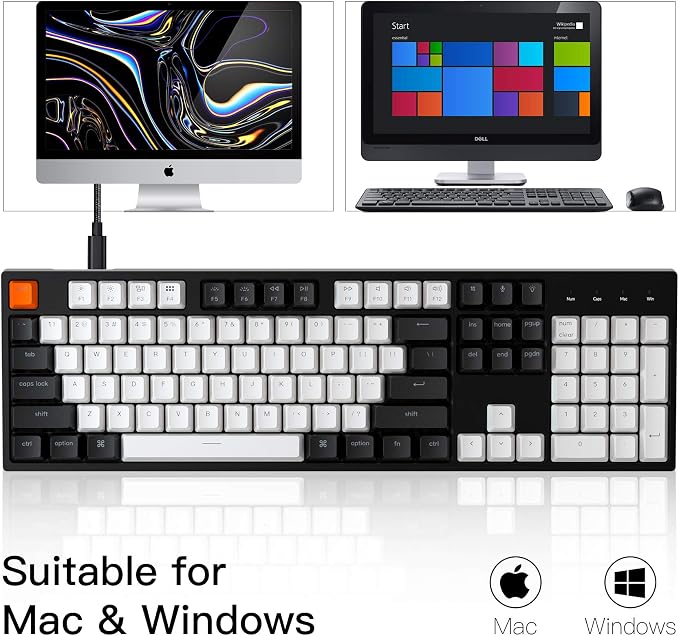 Keychron C2 Full Size 104 Keys USB Type-C Wired Mechanical Gaming Keyboard