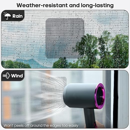 28 Sheets Window Screen Patches Repair Kit, Strong Adhesive Fiberglass Quick