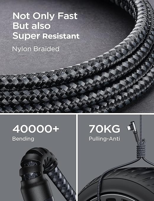 AINOPE 2 pac 1M Nylon Braided USB C Charging Cable Compatible
