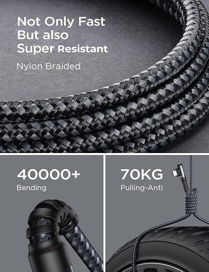 AINOPE 2 pac 1M Nylon Braided USB C Charging Cable Compatible