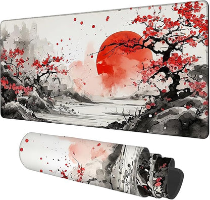 Large Mouse Pad Ink Painting Gaming Desk Pad Computer Keyboard Non-Slip