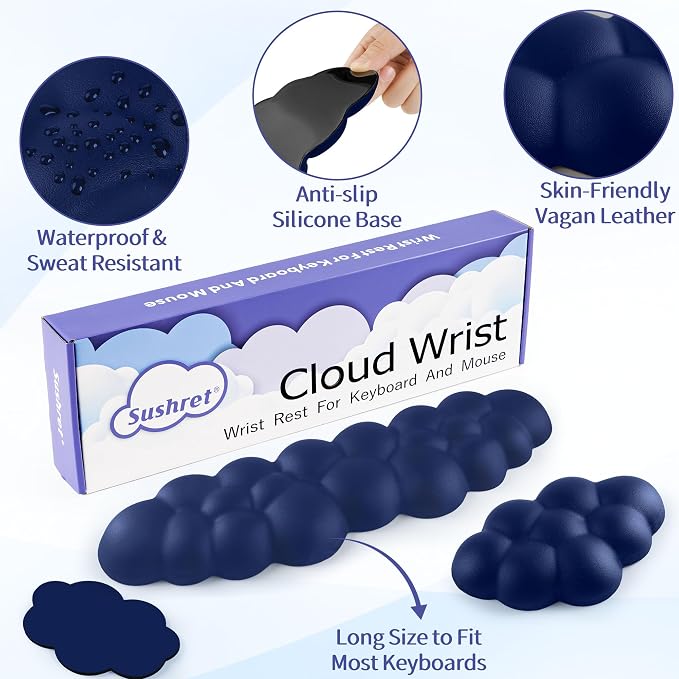 Cloud Wrist Rest Keyboard, Cloud Keyboard Wrist Pad Set