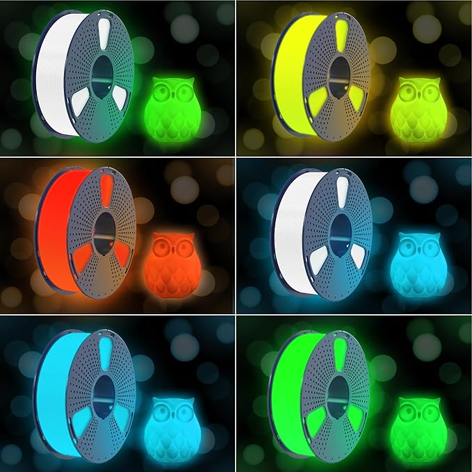 SUNLU PETG Glow in The Dark Filament, Luminous PETG 3D Printer Filament 1.75mm