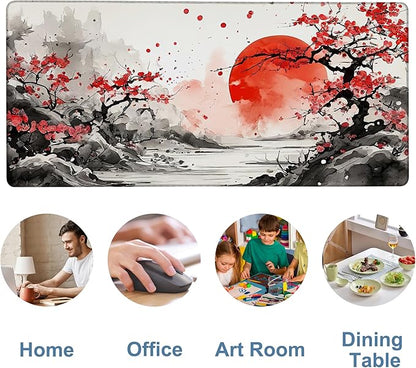 Large Mouse Pad Ink Painting Gaming Desk Pad Computer Keyboard Non-Slip