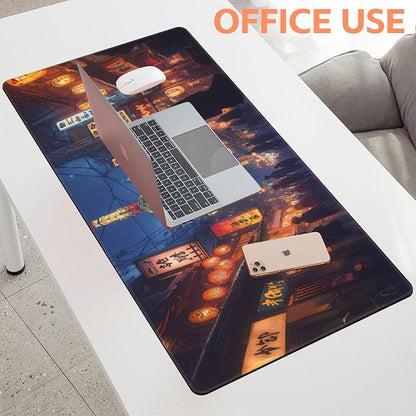 Mouse Pad Large Bustling Street in Tokyo Non-Slip Gaming Desk Mat