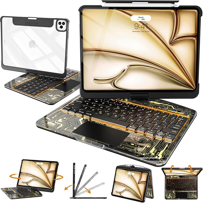 Intermerge Clear Keyboard Case for iPad Air 13" & Pro 12.9"