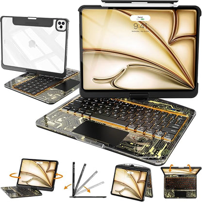 Intermerge Clear Keyboard Case for iPad Air 13" & Pro 12.9"