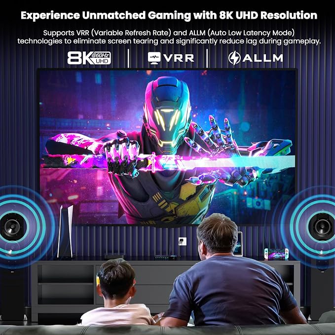 HDMI 2.1 Switch 4 in 1 Out 8K@60Hz 4K@120Hz, 4 Ports HDMI Switcher Selector