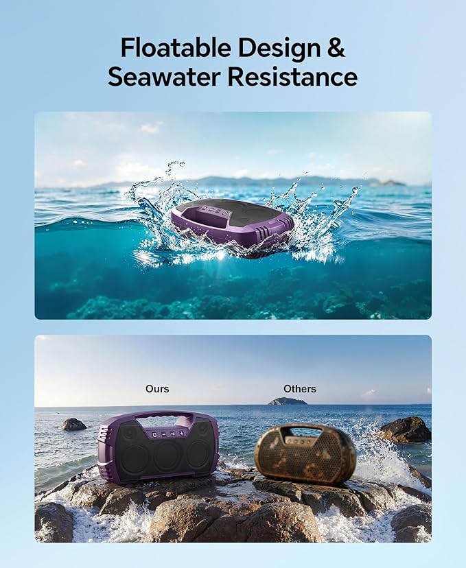 IPX7 Waterproof Outdoor Bluetooth Speaker, 32H Playtime, Floating Design