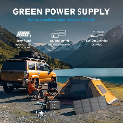 Portable Power Station 600W, Powkey 296Wh Battery Backup