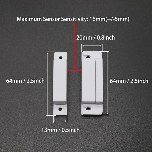 Magnetic Reed Switch NC Surface Mount Wired Door Window Contact Sensor