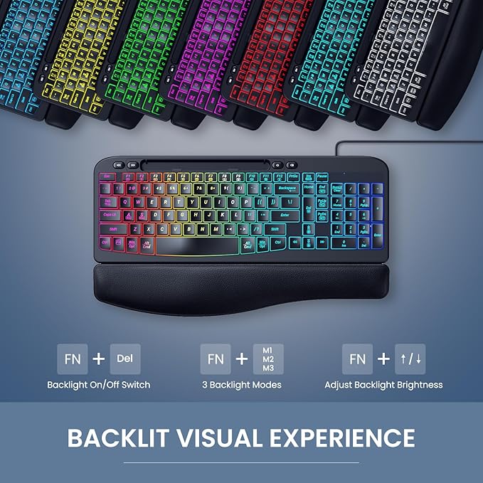 Ergonomic Backlit Keyboard