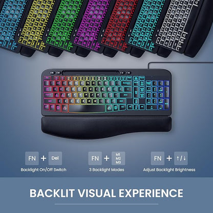 Ergonomic Backlit Keyboard