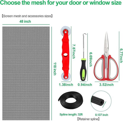 QWR Pet Proof Window Screen Replacement Kit, Patio and Windows.