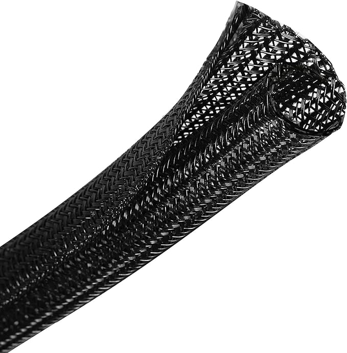 CrocSee 10ft - 1/2 inch Braided Cable Management Sleeve Cord Protector -