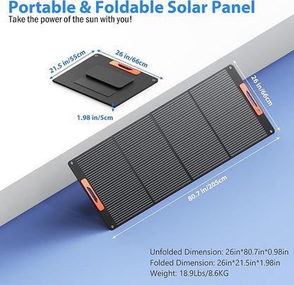 240W Portable Solar Panels for Power Station, Solar Angle Guide,