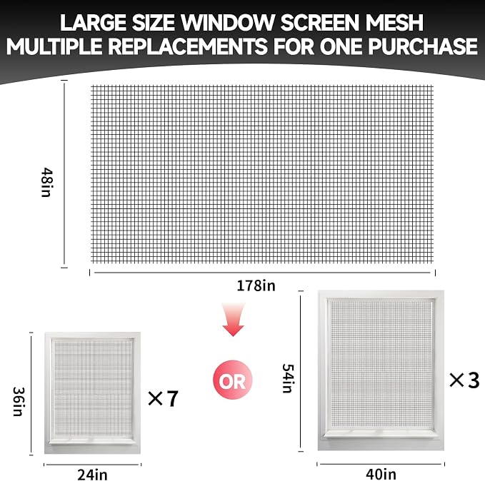 Window Screen Door Repair/Replacement Kit,