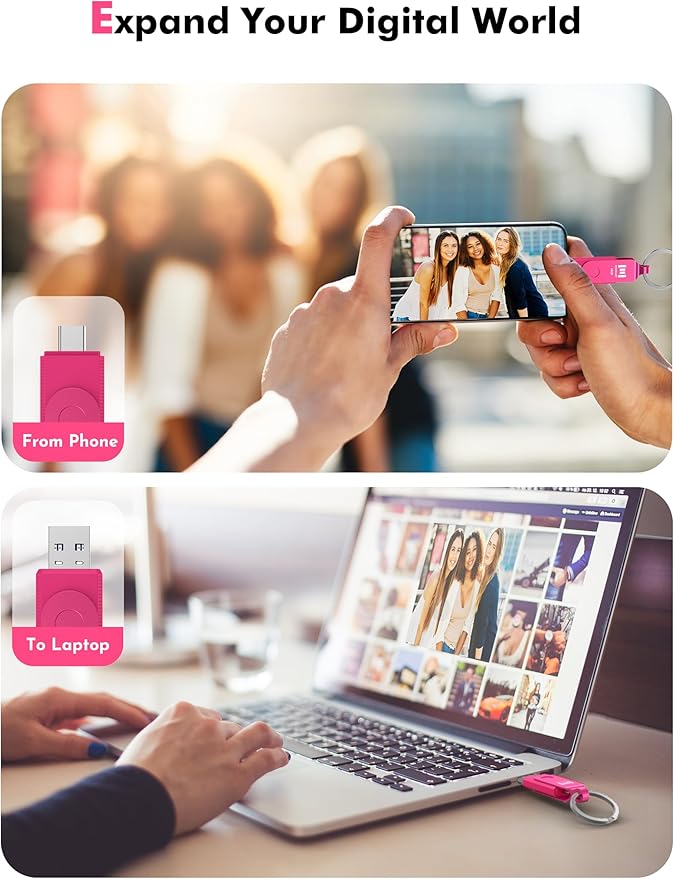 MOSDART 64GB USB3.1 Fast Speed C and A Dual Flash Drive, exFAT Memory Stick