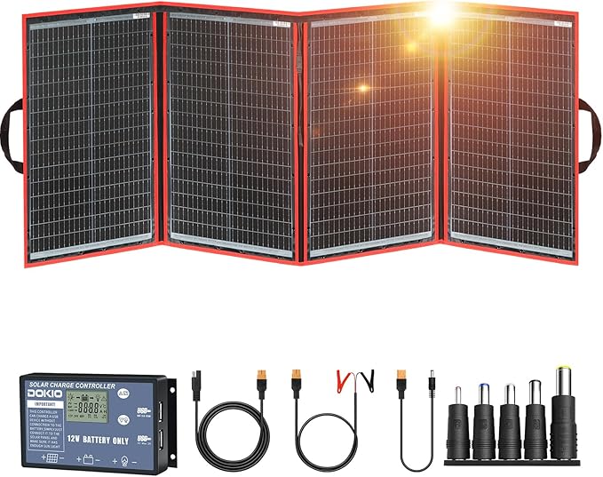 DOKIO 200W Portable Foldable Solar Panel Kit,