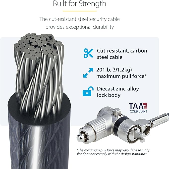 StarTech.com 25-Pack Universal Laptop Lock 6.6ft, Master Keyed Security Cable