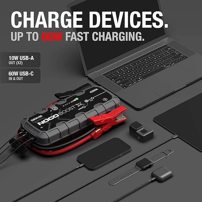 NOCO Boost X GBX155: 4250A UltraSafe Jump Starter – 12V Lithium Battery Booster
