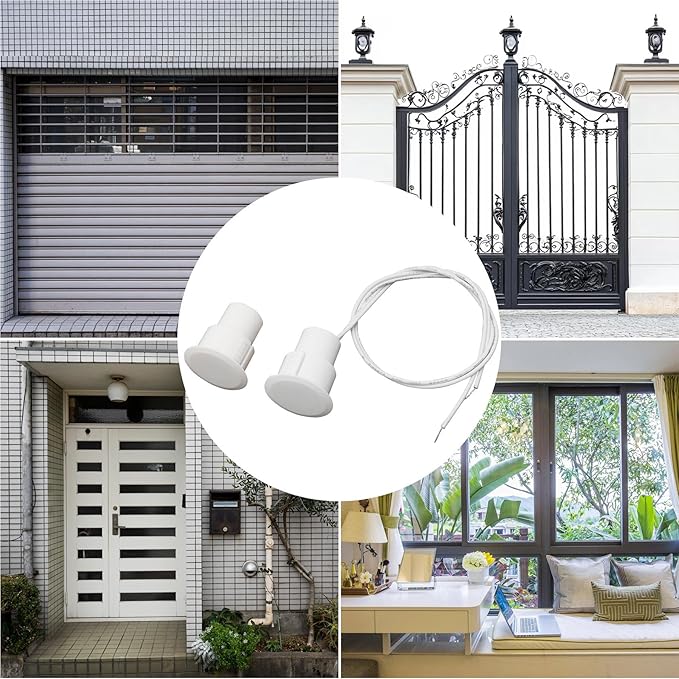 2PCS Recessed Wired Security Window Door Contact Sensor, Normally Closed NC