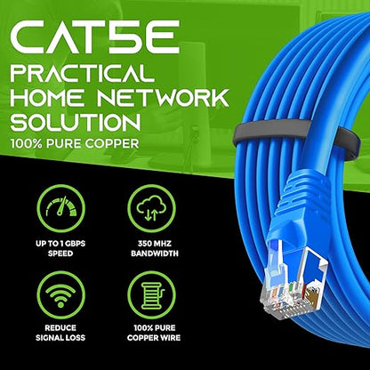 GearIT 24-Pack, Cat5e Ethernet Patch Cable 6 Feet
