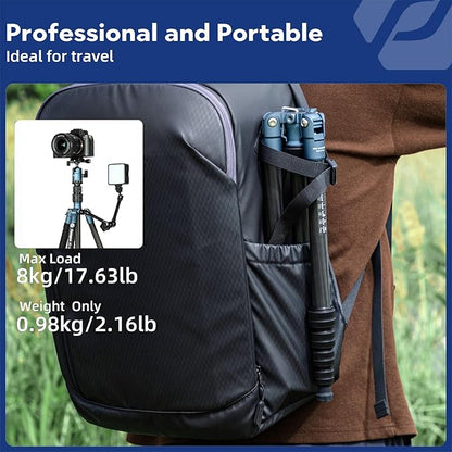 Fotopro 59" Carbon Fiber Travel Tripod, Compact Camera Tripod