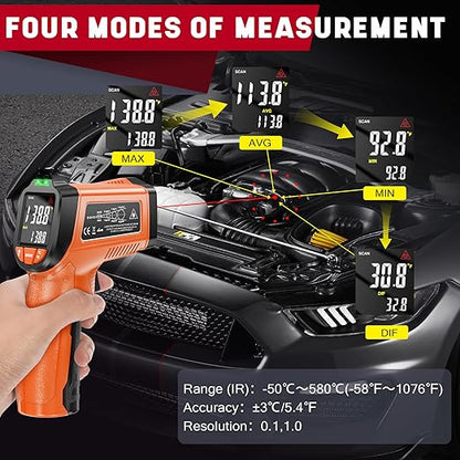 Infrared Thermometer Gun, Non-Contact Digital Laser Temperature Gun, -58°F to