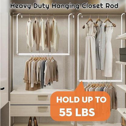 Hanging Closet Rod Adjustable Width Height Closet Rod