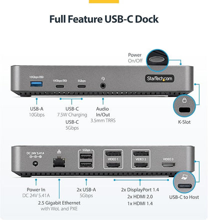 StarTech.com USB-C Triple Monitor Docking Station