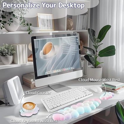 Cloud Wrist Rest Keyboard, Cloud Keyboard Wrist Pad Set